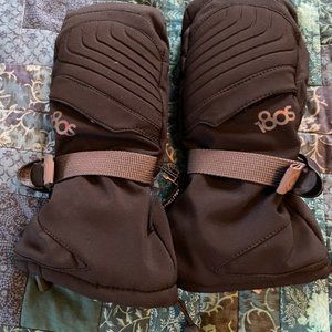 180s Kids Black Ski Mittens Size S/M